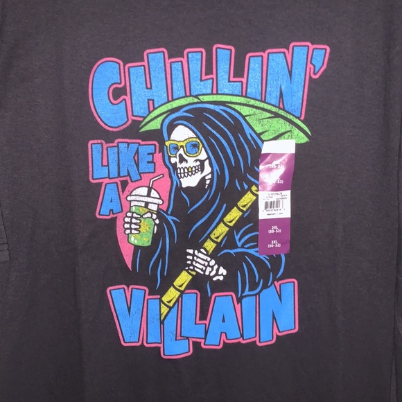 NWT DOM Chillen Like a Villain skeleton short sleeve shirt - Picture 2 of 5
